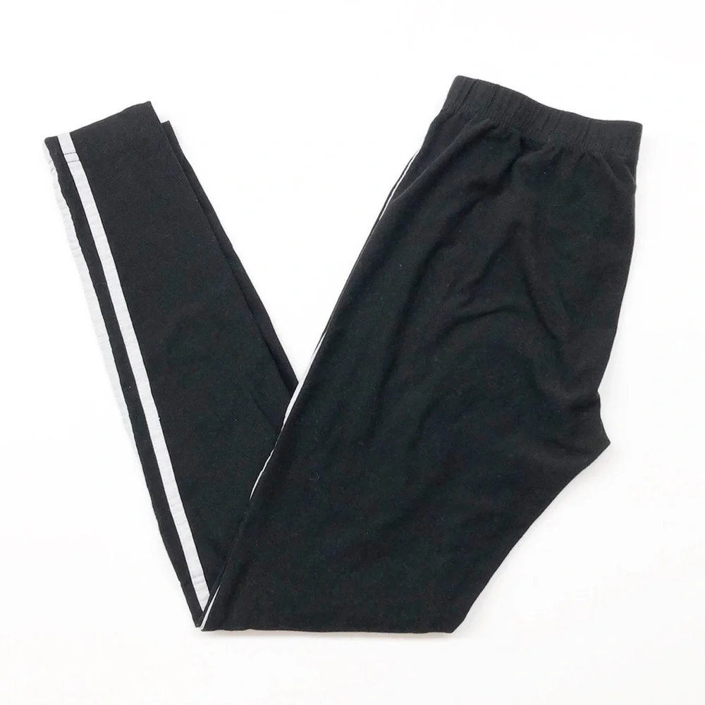 NOBO No Boundaries girls black striped leggings